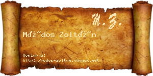 Módos Zoltán névjegykártya